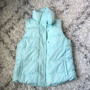 Fleece lined Old Navy puffer vest mint blue